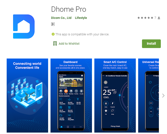 Ứng dụng Dhome Pro dễ dàng cài đặt và sử dụng. 